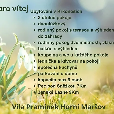 Praminek, Krkonose S Bazenem Kousek Od Pece Pod Snezkou 3* Horní Maršov