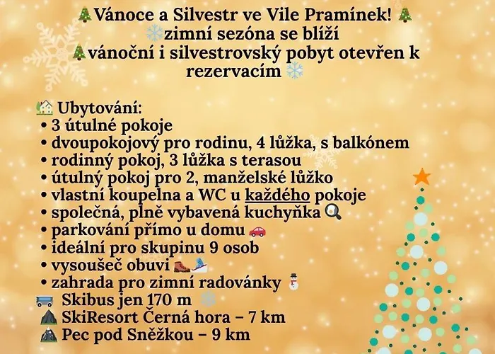 Vila Praminek Ubytovani Krkonose Blizko Pece Horní Maršov